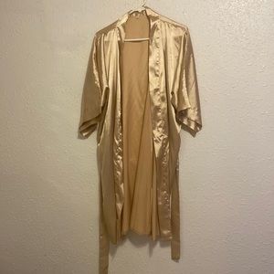 Short silky robe